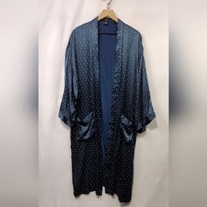 Perry Ellis Portfolio Polkadot Silk Bamboo Pajamas Set Women's OS Blue Luxury